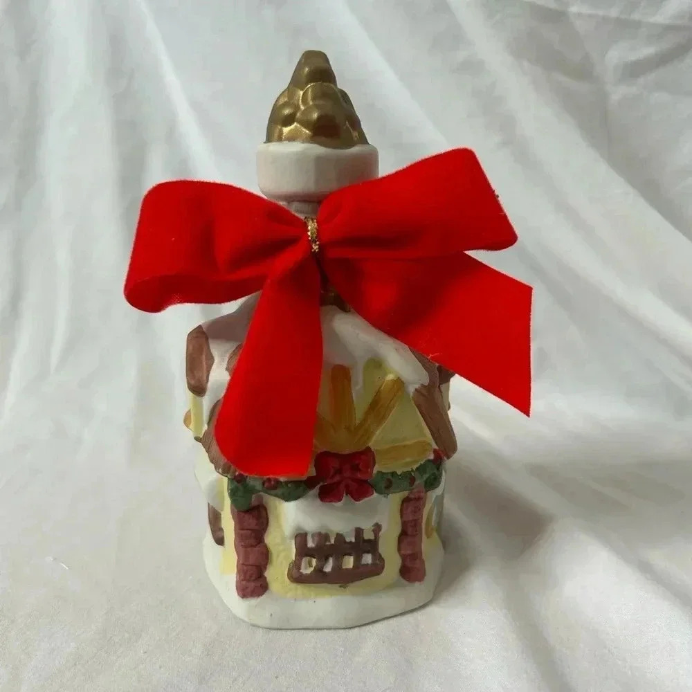 Christmas Hand painted Porcelain House dinner‎ bell